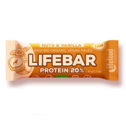 Un monde Vegan vous propose : Lifebar protéine vanille noisette 40g - bio