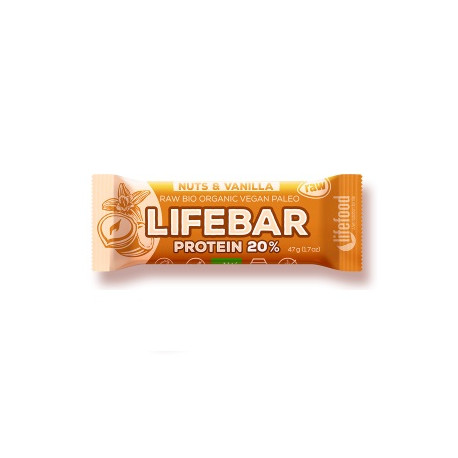 Un monde Vegan vous propose : Lifebar protéine vanille noisette 40g - bio