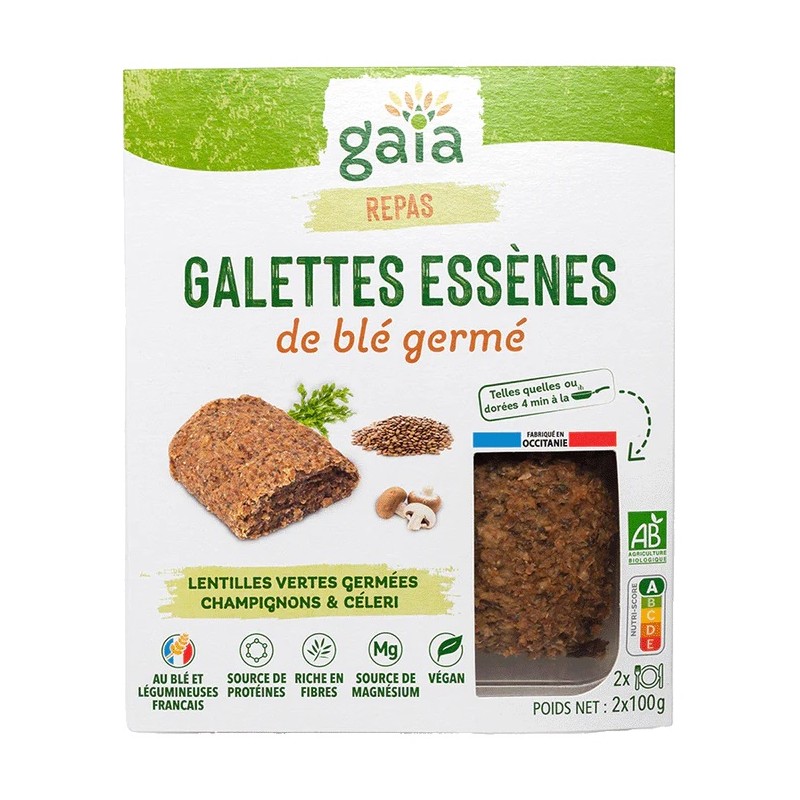 Un Monde Vegan vous propose : Galettes essènes lentilles germées champignons cèleri 200g - bio