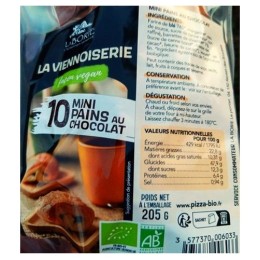 Un Monde Vegan vous propose : 10 mini pains au chocolat 205g - bio