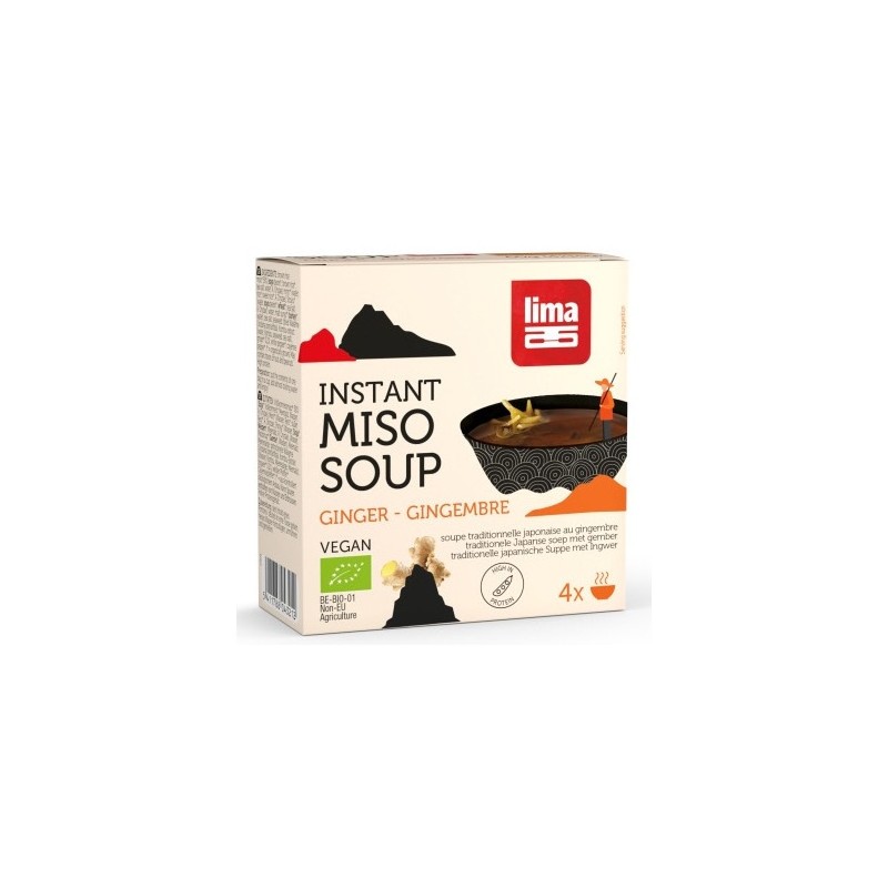 Un Monde Vegan vous propose : Instant miso soup gingembre 4x15g - bio