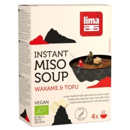 Un Monde Vegan vous propose : Instant soupe miso  tofu wakamé 4x10g - bio