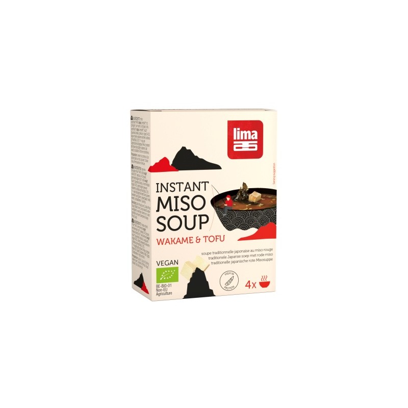 Un Monde Vegan vous propose : Instant soupe miso  tofu wakamé 4x10g - bio