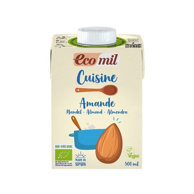 Un Monde Vegan vous propose : Amande cuisine sans sucres 500ml - bio