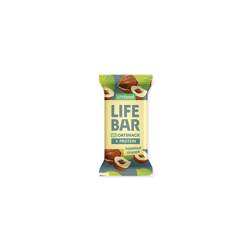 Un Monde Vegan vous propose : Lifebar avoine noisette croquante + protéine 40g - bio