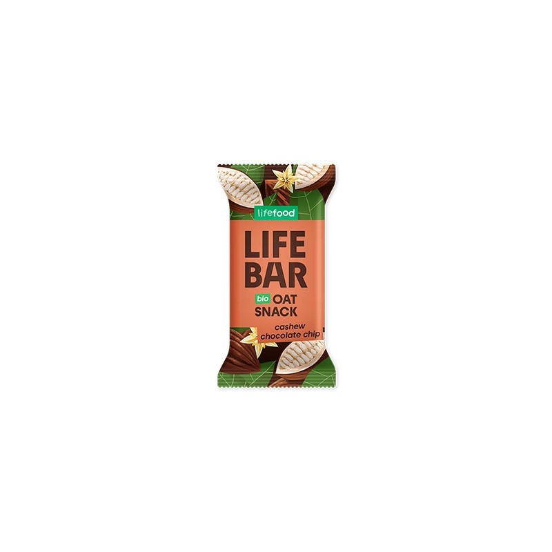 Un Monde Vegan vous propose : Lifebar avoine cajou pépites de chocolat 40g - bio