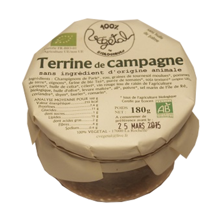 Un Monde Vegan vous propose : Terrine de campagne 180g - bio